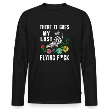 There It Goes My Last Flying F - Men's Premium Organic Long Sleeve Shirt - black - Front - Nico (187cm)