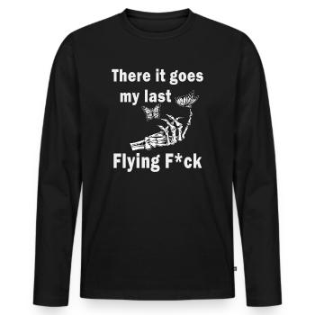 There It Goes My Last Flying F - Men's Premium Organic Long Sleeve Shirt - black - Front - Nico (187cm)