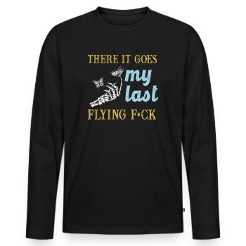 There It Goes My Last Flying F - Men's Premium Organic Long Sleeve Shirt - black - Front - Nico (187cm)