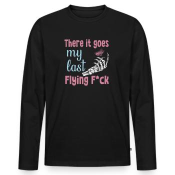 There It Goes My Last Flying F - Men's Premium Organic Long Sleeve Shirt - black - Front - Nico (187cm)