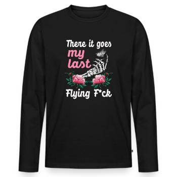 There It Goes My Last Flying F - Men's Premium Organic Long Sleeve Shirt - black - Front - Nico (187cm)