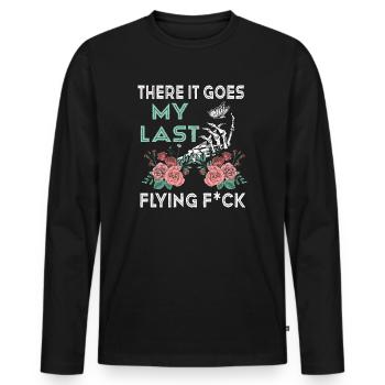 There It Goes My Last Flying F - Men's Premium Organic Long Sleeve Shirt - black - Front - Nico (187cm)