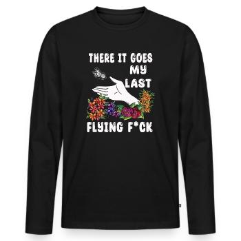There It Goes My Last Flying F - Men's Premium Organic Long Sleeve Shirt - black - Front - Nico (187cm)