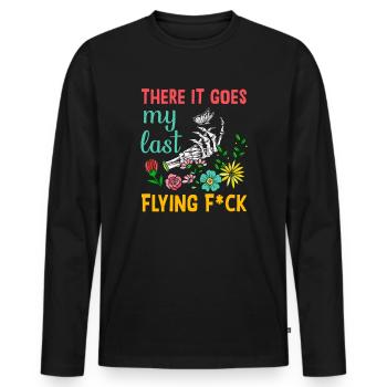There It Goes My Last Flying F - Men's Premium Organic Long Sleeve Shirt - black - Front - Nico (187cm)