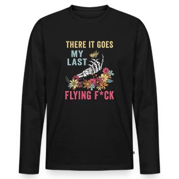 There It Goes My Last Flying F - Men's Premium Organic Long Sleeve Shirt - black - Front - Nico (187cm)