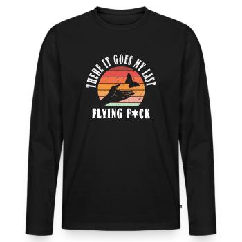 There It Goes My Last Flying F - Men's Premium Organic Long Sleeve Shirt - black - Front - Nico (187cm)