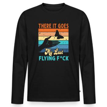 There It Goes My Last Flying F - Men's Premium Organic Long Sleeve Shirt - black - Front - Nico (187cm)