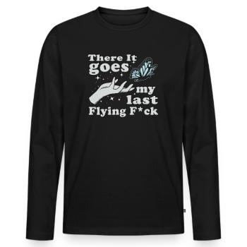 There It Goes My Last Flying F - Men's Premium Organic Long Sleeve Shirt - black - Front - Nico (187cm)
