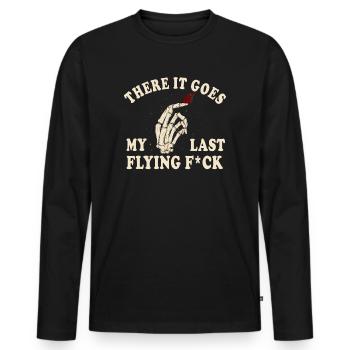 There It Goes My Last Flying F - Men's Premium Organic Long Sleeve Shirt - black - Front - Nico (187cm)