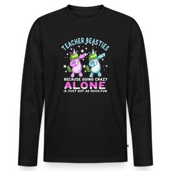 Les meilleurs amis des enseignants parce qu’ils deviennent fous - T-shirt manches longues Premium bio Homme - noir - Devant - Nico (187cm)