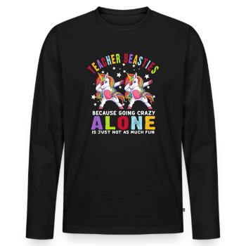 Les meilleurs amis des enseignants parce qu’ils deviennent fous - T-shirt manches longues Premium bio Homme - noir - Devant - Nico (187cm)