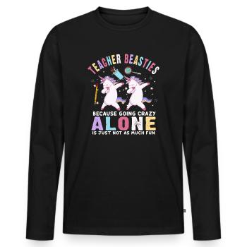 Les meilleurs amis des enseignants parce qu’ils deviennent fous - T-shirt manches longues Premium bio Homme - noir - Devant - Nico (187cm)
