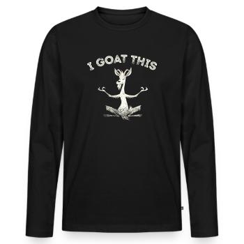 Je vais ce passionné de yoga - T-shirt manches longues Premium bio Homme - noir - Devant - Nico (187cm)