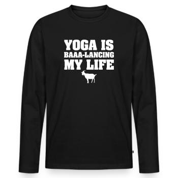 Yoga Is My Therapy - Men's Premium Organic Long Sleeve Shirt - black - Front - Nico (187cm)