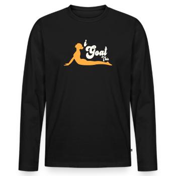 Je chèvre ce passionné de yoga - T-shirt manches longues Premium bio Homme - noir - Devant - Nico (187cm)