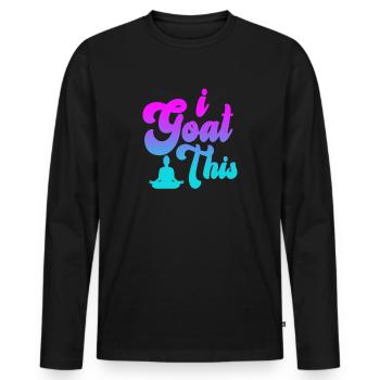 I Goat This Yoga Enthusiast - Men's Premium Organic Long Sleeve Shirt - black - Front - Nico (187cm)