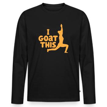 Je chèvre ce passionné de yoga - T-shirt manches longues Premium bio Homme - noir - Devant - Nico (187cm)