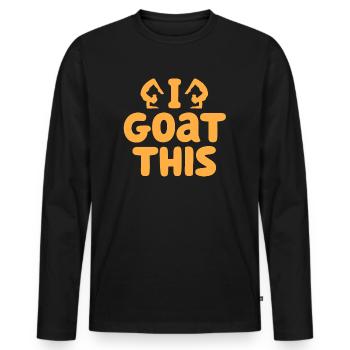 Je chèvre ce passionné de yoga - T-shirt manches longues Premium bio Homme - noir - Devant - Nico (187cm)
