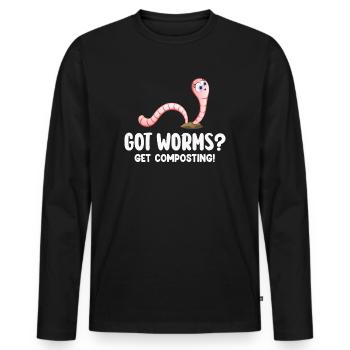 Wurmfarmer Wurmkompost Niedliche Männer Frauen - Männer Premium Bio Langarmshirt - Schwarz - Vorne - Nico (187cm)