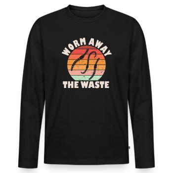 Wurmfarmer Wurmkompost Niedliche Männer Frauen - Männer Premium Bio Langarmshirt - Schwarz - Vorne - Nico (187cm)