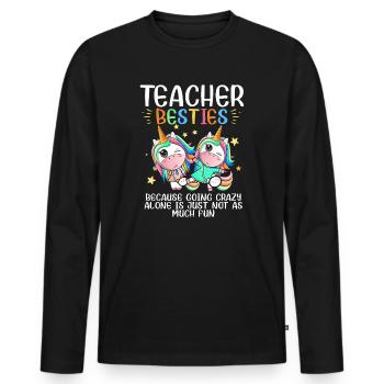Les meilleurs amis des enseignants parce qu’ils deviennent fous - T-shirt manches longues Premium bio Homme - noir - Devant - Nico (187cm)