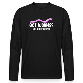 Wurmfarmer Wurmkompost Niedliche Männer Frauen - Männer Premium Bio Langarmshirt - Schwarz - Vorne - Nico (187cm)