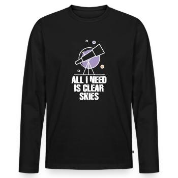 Astrophotographie Astronomy Space Camera : - T-shirt manches longues Premium bio Homme - noir - Devant - Nico (187cm)