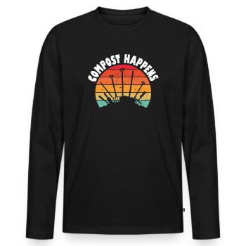 Wurmfarmer Wurmkompost Niedliche Männer Frauen - Männer Premium Bio Langarmshirt - Schwarz - Vorne - Nico (187cm)