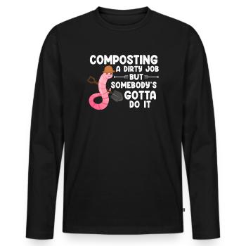 Wurmfarmer Wurmkompost Niedliche Männer Frauen - Männer Premium Bio Langarmshirt - Schwarz - Vorne - Nico (187cm)