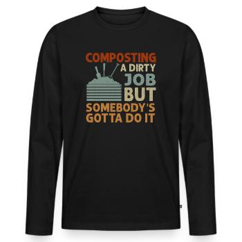 Wurmfarmer Wurmkompost Niedliche Männer Frauen - Männer Premium Bio Langarmshirt - Schwarz - Vorne - Nico (187cm)
