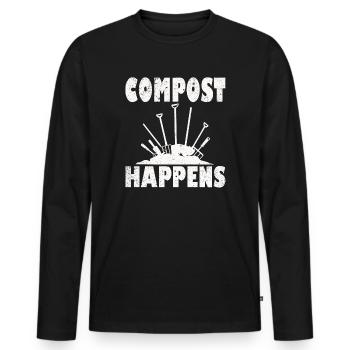Wurmfarmer Wurmkompost Niedliche Männer Frauen - Männer Premium Bio Langarmshirt - Schwarz - Vorne - Nico (187cm)