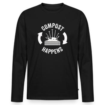 Wurmfarmer Wurmkompost Niedliche Männer Frauen - Männer Premium Bio Langarmshirt - Schwarz - Vorne - Nico (187cm)