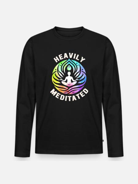 Heavily Meditated - Men's Premium Organic Long Sleeve Shirt - black