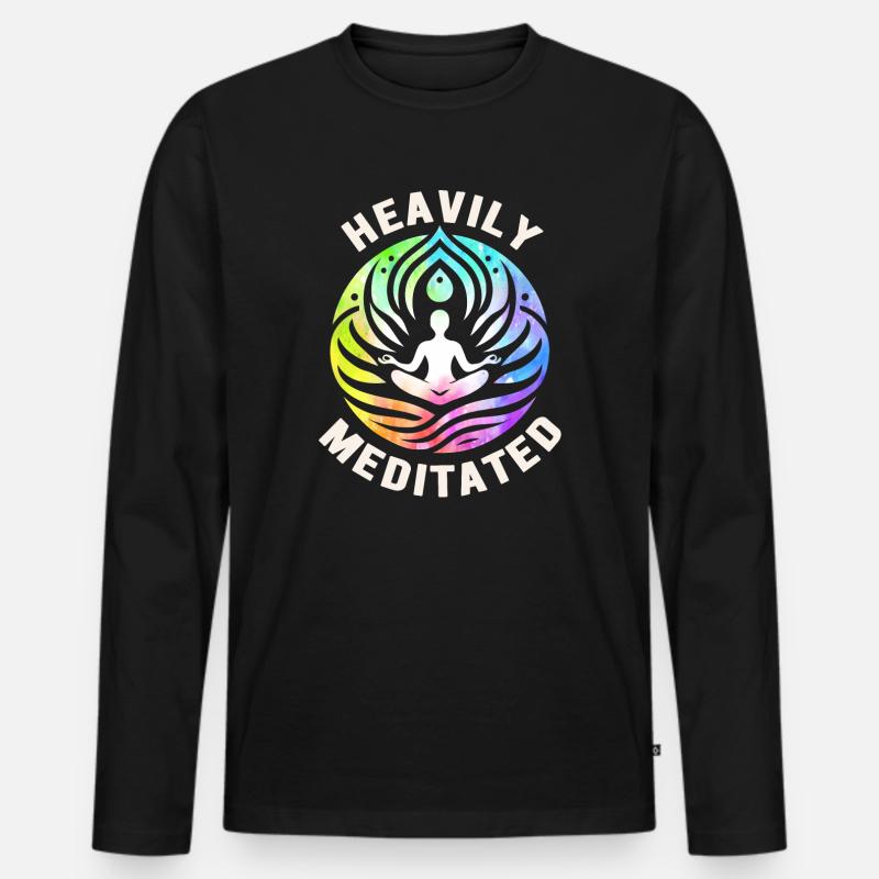 Stark meditiert - Männer Premium Bio Langarmshirt - Schwarz