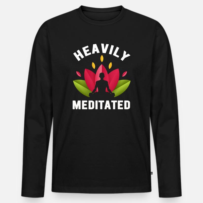 Stark meditiert - Männer Premium Bio Langarmshirt - Schwarz