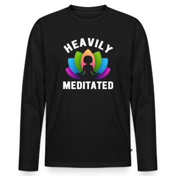 Heavily Meditated - Men's Premium Organic Long Sleeve Shirt - black - Front - Nico (187cm)