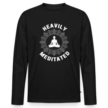 Stark meditiert - Männer Premium Bio Langarmshirt - Schwarz - Vorne - Nico (187cm)