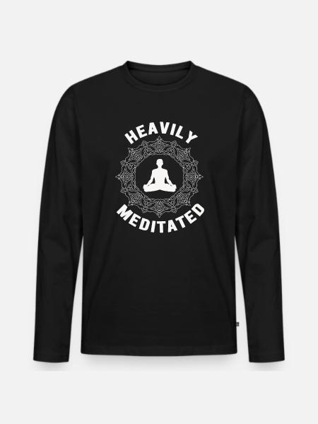Heavily Meditated - Men's Premium Organic Long Sleeve Shirt - black