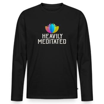 Heavily Meditated - Men's Premium Organic Long Sleeve Shirt - black - Front - Nico (187cm)