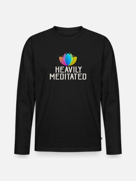 Heavily Meditated - Men's Premium Organic Long Sleeve Shirt - black