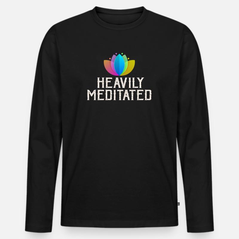 Stark meditiert - Männer Premium Bio Langarmshirt - Schwarz