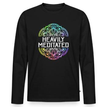 Stark meditiert - Männer Premium Bio Langarmshirt - Schwarz - Vorne - Nico (187cm)
