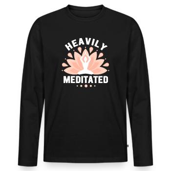 Stark meditiert - Männer Premium Bio Langarmshirt - Schwarz - Vorne - Nico (187cm)