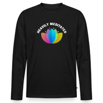 Stark meditiert - Männer Premium Bio Langarmshirt - Schwarz - Vorne - Nico (187cm)