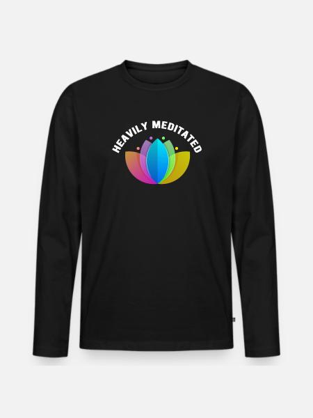 Stark meditiert - Männer Premium Bio Langarmshirt - Schwarz