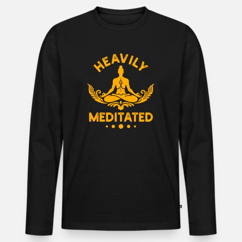 Stark meditiert - Männer Premium Bio Langarmshirt - Schwarz