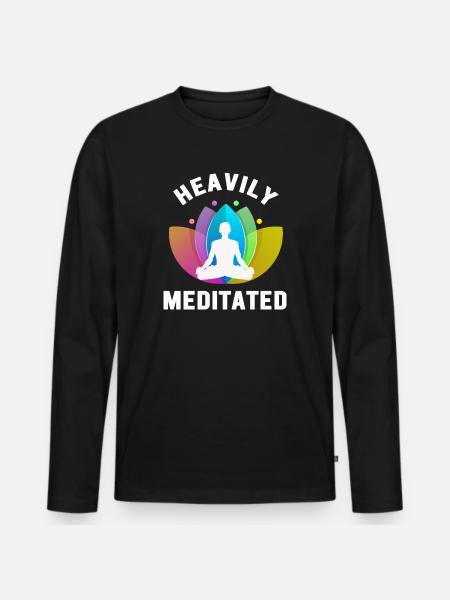Heavily Meditated - Men's Premium Organic Long Sleeve Shirt - black