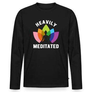 Heavily Meditated - Men's Premium Organic Long Sleeve Shirt - black - Front - Nico (187cm)