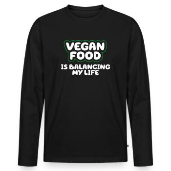 Vegan Food Is Balancing My Life - Men's Premium Organic Long Sleeve Shirt - black - Front - Nico (187cm)