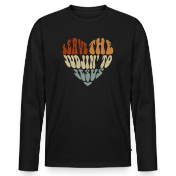 Laissez le jugement à Jésus - T-shirt manches longues Premium bio Homme - noir - Devant - Nico (187cm)
